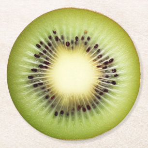 Ultra Realism Kiwi Slice Beverage Coaster Underlägg Papper Rund