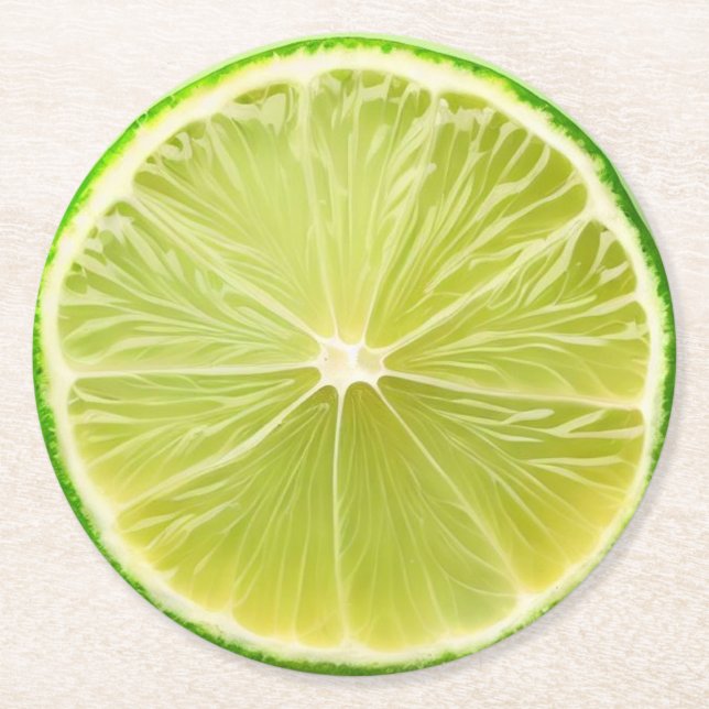 Ultra Realism Lime Slice Beverage Coaster Underlägg Papper Rund (Framsidan)