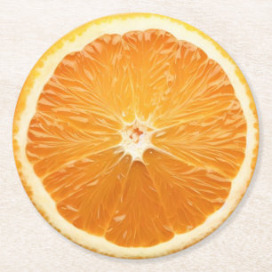Ultra Realism Orange Segment Beverage Coaster Underlägg Papper Rund