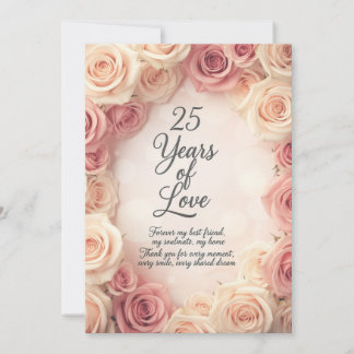 Ultra Romantic 25th Wedding Anniversary Card – Pur Julkort