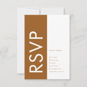 Ultra Terracotta Bold Big Monogram Bronze Bröllop OSA Kort