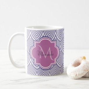 Ultra Violet Arched Scallops Orchid Monogram Namn Kaffemugg