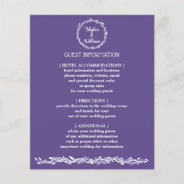 Ultra Violet Bröllop enkel gästinformation Flygblad