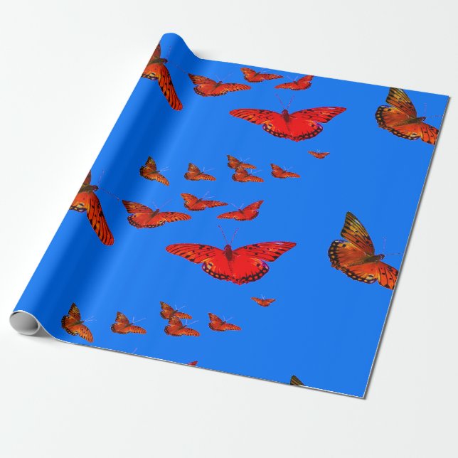 ULTRA VIOLET BUTTERFLY GIFT WRAPPING WRAPPING PAPE PRESENTPAPPER (Utrullad)