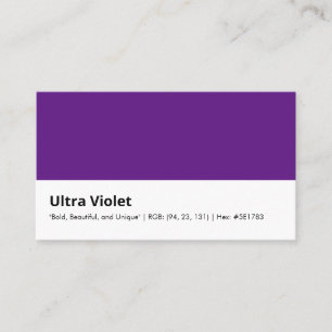 Ultra Violet "Djävlig, Vacker och Unik" Färg Visitkort