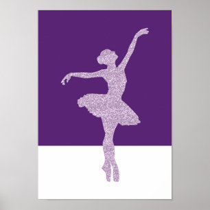 Ultra violet glitter-ballerina, modern konst poste poster