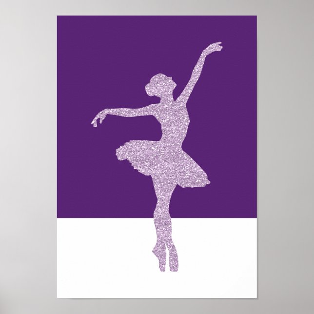 Ultra violet glitter-ballerina, modern konst poste poster (Framsidan)