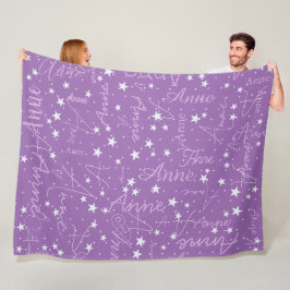 Ultra Violet Himlar Stars (med namn) Fleecefilt