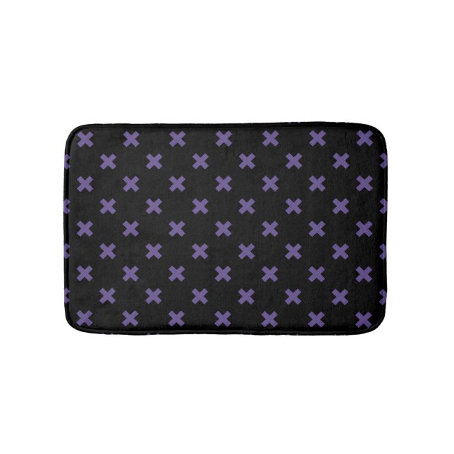 Ultra violet kor stygn på svart badrumsmatta (Framsidan)