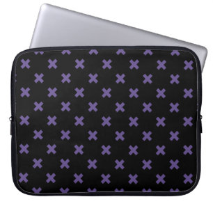 Ultra violet kor stygn på svart laptop fodral