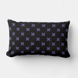 Ultra violet kor stygn på svart lumbarkudde