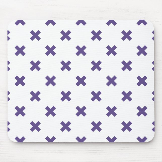 Ultra violet kor sys på vit sida musmatta (Framsidan)