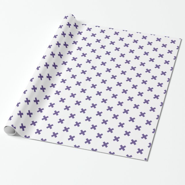 Ultra violet kor sys på vit sida presentpapper (Utrullad)