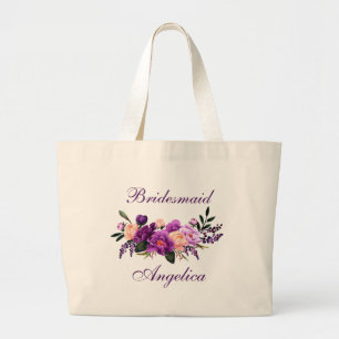 Ultra Violet Lila Blommigt Bridesmaid Jumbo Tygkasse