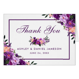 Ultra Violet Lila Blommigt Bröllop tack PFP Hälsningskort