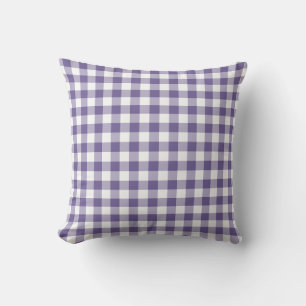 Ultra Violet Lila Gingham Mönster Checkered Kudde
