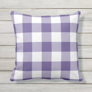Ultra Violet Lila Gingham Mönster Checkered Kudde