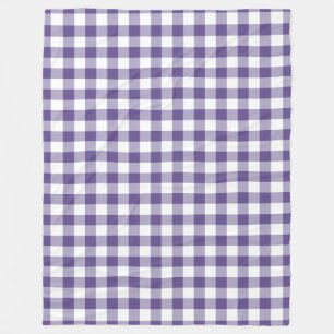 Ultra Violet Lila Gingham Mönster Fleecefilt