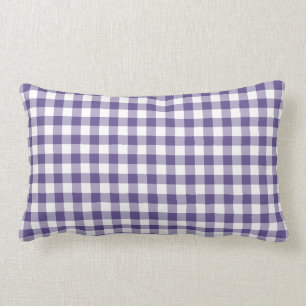 Ultra Violet Lila Gingham Mönster Lumbarkudde