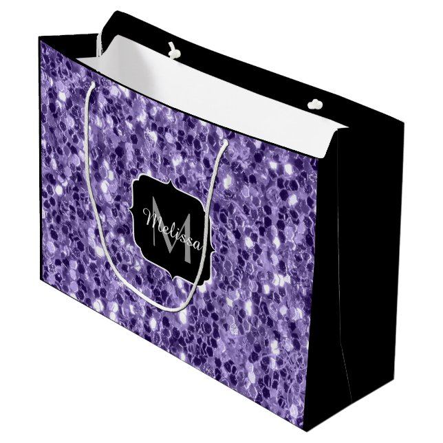 Ultra violet lila glitter-miniatyrdiagram Monogram (Framsidan Vinklad)