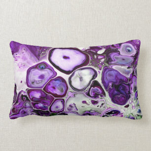 Ultra Violet Lila Marble Sten Abstrakt Fluid Art Lumbarkudde