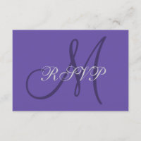 Ultra Violet Monogram Elegant bröllop OSA kort