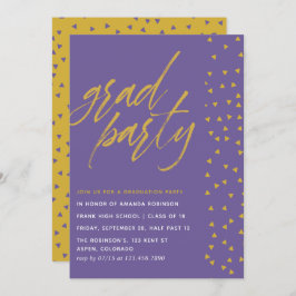 Ultra Violet och Guld-konetti-Studentfesten Inbjudningar