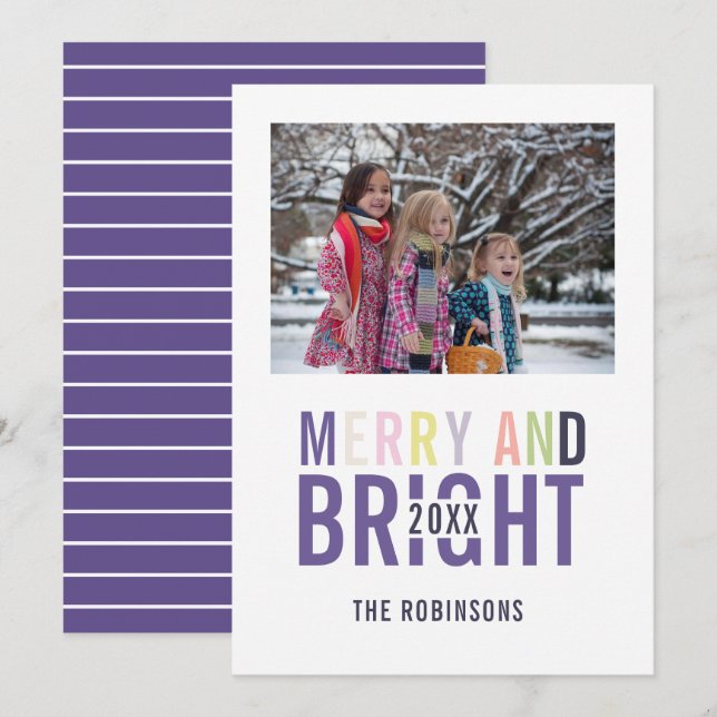 Ultra Violet Palette-julfoto Hälsning Inbjudningar (Fram/baksida)