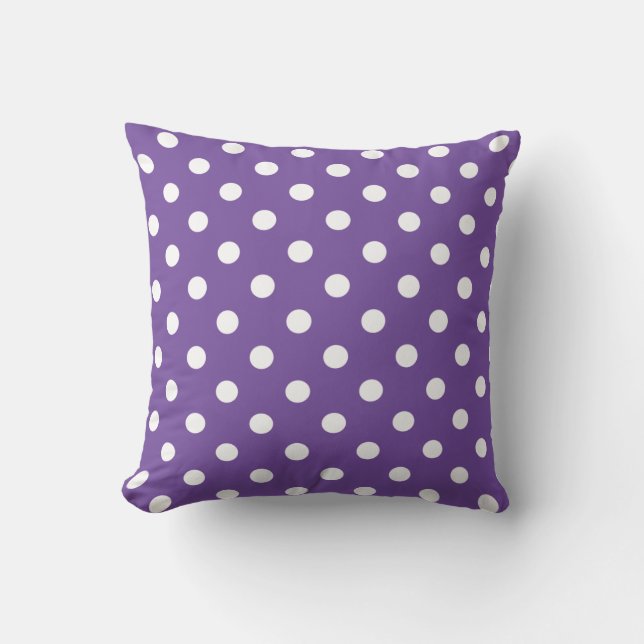 Ultra Violet Polka Dot Dekorativ kudde (Framsida)