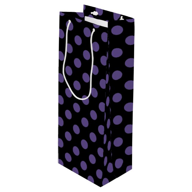 Ultra violet polka dots på svart (Framsidan Vinklad)