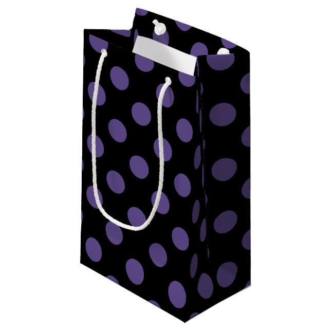 Ultra violet polka dots på svart (Framsidan Vinklad)