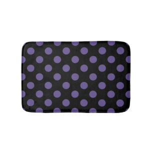 Ultra violet polka dots på svart badrumsmatta