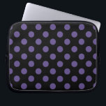 Ultra violet polka dots på svart laptop sleeve<br><div class="desc">Pantones färg år 2018 är ultraviolett.</div>