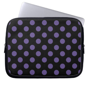 Ultra violet polka dots på svart laptop sleeve