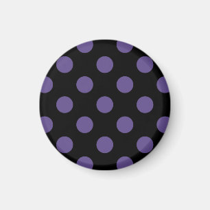 Ultra violet polka dots på svart magnet