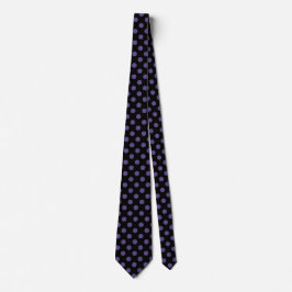 Ultra violet polka dots på svart slips