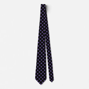 Ultra violet polka dots på svart slips