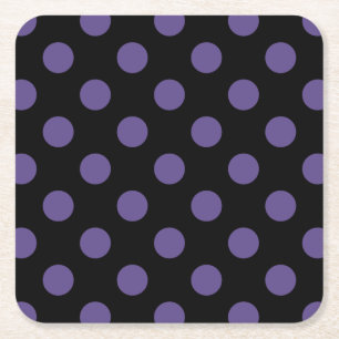 Ultra violet polka dots på svart underlägg papper kvadrat