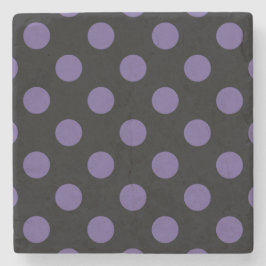 Ultra violet polka dots på svart underlägg sten