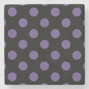 Ultra violet polka dots på svart underlägg sten