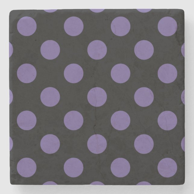 Ultra violet polka dots på svart underlägg sten (Framsidan)
