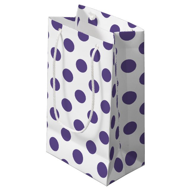 Ultra violet polka dots på vitt (Framsidan Vinklad)