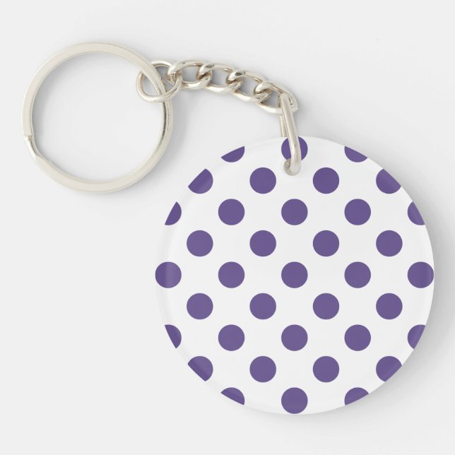 Ultra violet polka dots på vitt (Framsidan)