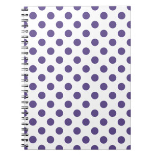 Ultra violet polka dots på vitt anteckningsbok med spiral