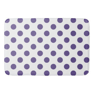 Ultra violet polka dots på vitt badrumsmatta