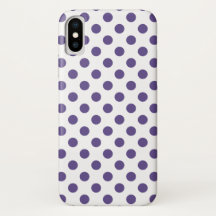 Ultra violet polka dots på vitt