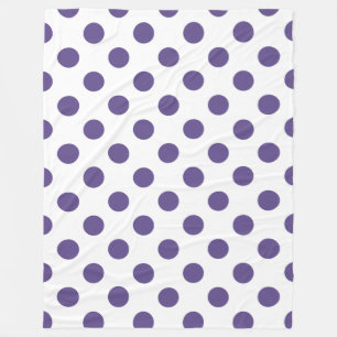 Ultra violet polka dots på vitt fleecefilt
