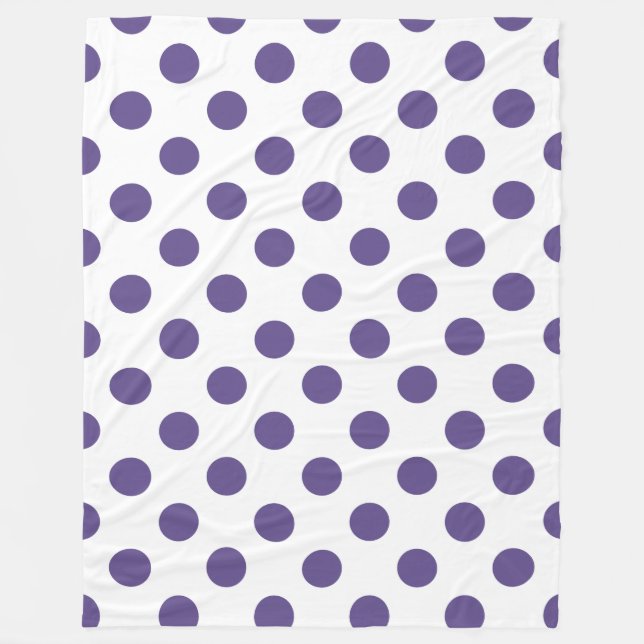 Ultra violet polka dots på vitt fleecefilt (Framsidan)