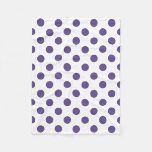 Ultra violet polka dots på vitt fleecefilt