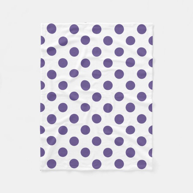 Ultra violet polka dots på vitt fleecefilt (Framsidan)